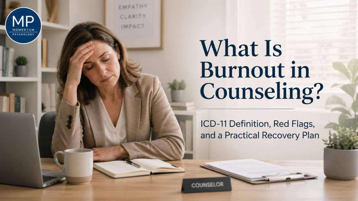 What Is Burnout in Counseling? ICD‑11 Definition, Red Flags, and a Practical Recovery Plan 