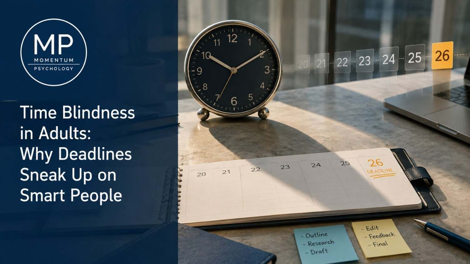 Time Blindness in Adults: Why Deadlines Sneak Up on Smart People